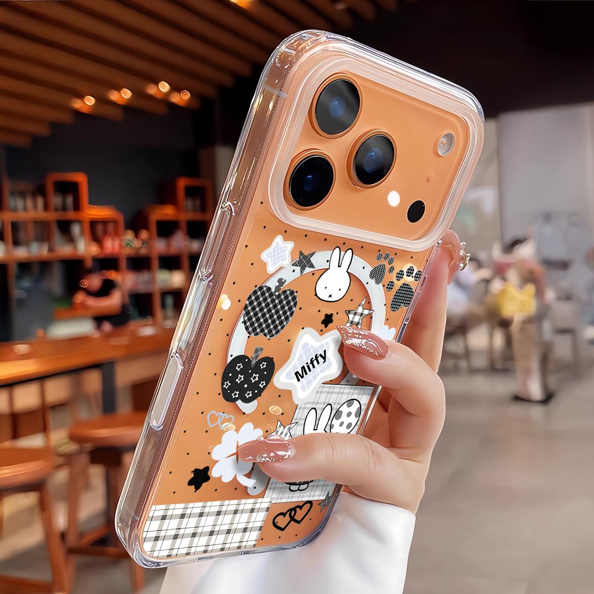 Cartoon Cute Kawaii Miffy Magnetic Clear Compatible with MagSafe Shockproof Protective Phone Case for iPhone 17 16 15 14 13 12 11 Pro Max X XS MAX Air 17e