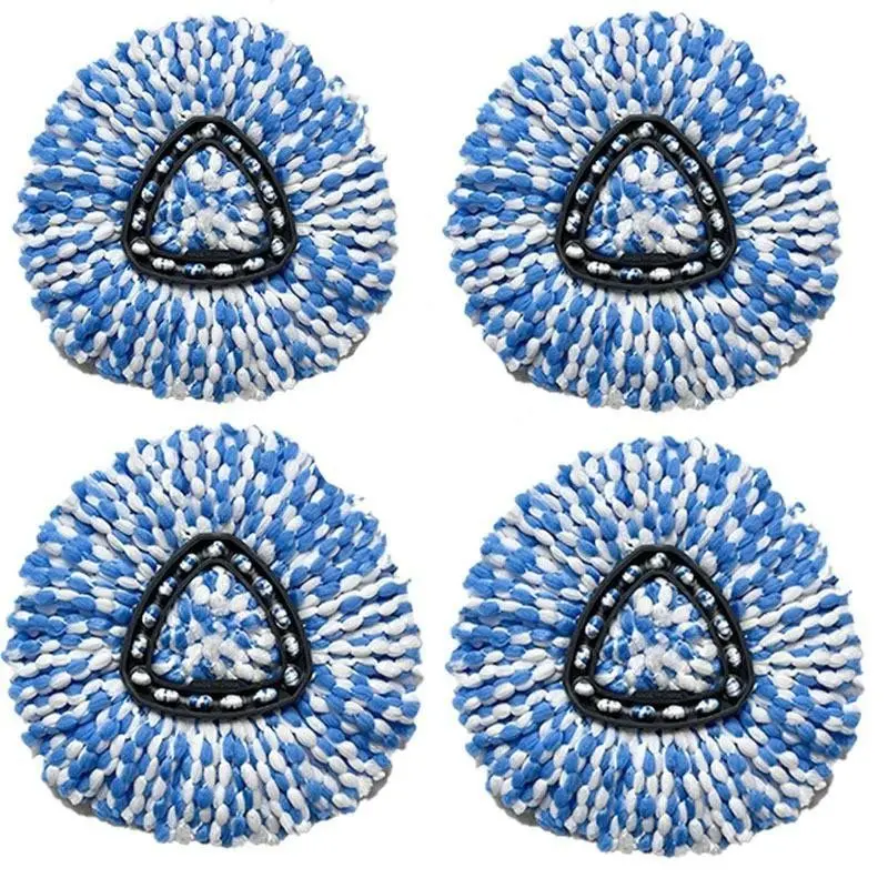 Rotating Mop Head Replacement, Ultra-Fine Fiber Thick Style, Dual Bucket Triangle Mop 360° Rotation, & Easy to Replace, Ideal for Home Floor Cleaning