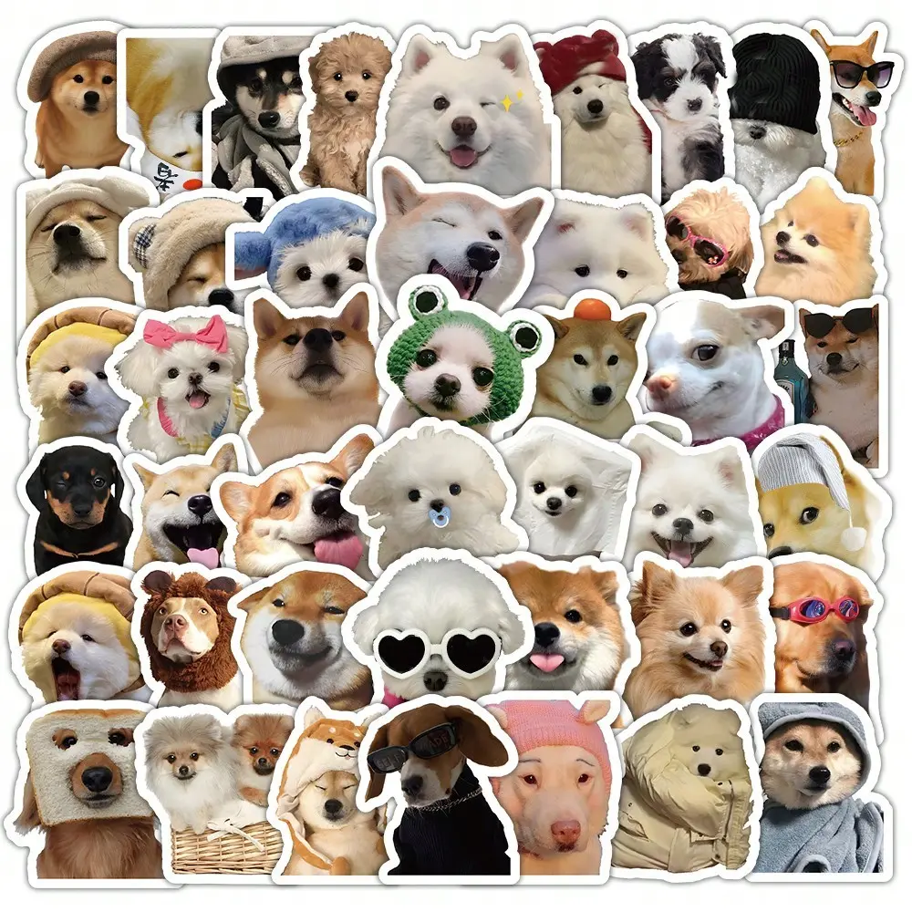 Realistic Dog Stickers, 5 Packs X 100pcs Each, 500pcs Total, Cute Puppy Animal Stickers for Journal Decoration, Style Pet Stickers