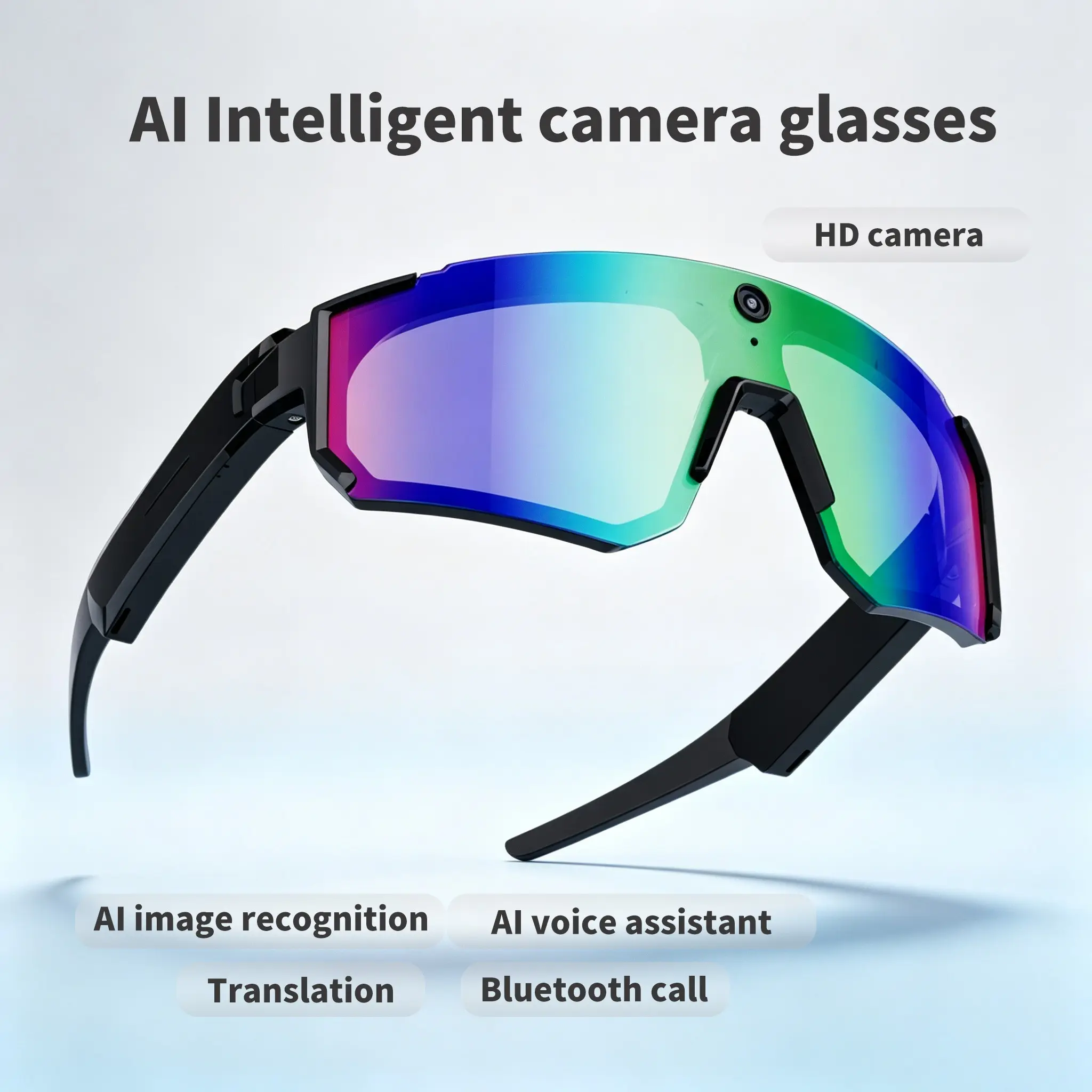 New V06 Ai Smart Outdoor Glasses, 8mp Camera, Real-Time Translation, Bluetooth-compatible V5.3, 1080P HD, Waterproof, Windproof, Bike Riding Gear