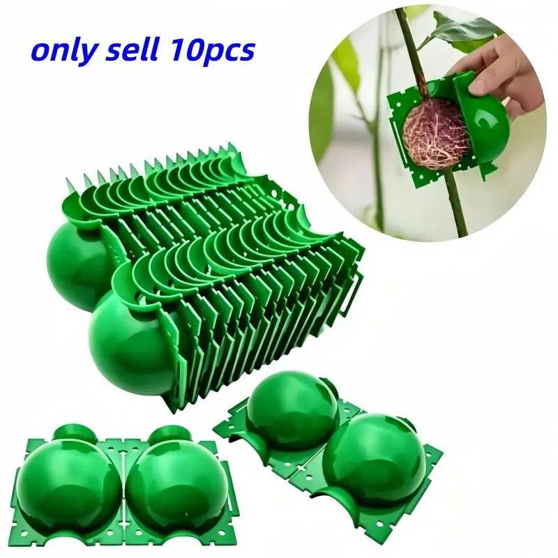 10pcs New Material Root Growth Box, High-Pressure Plant Propagation Tool, Air Layering Seeder, Modern Style, Plastic, Indoor Outdoor Use, Growing