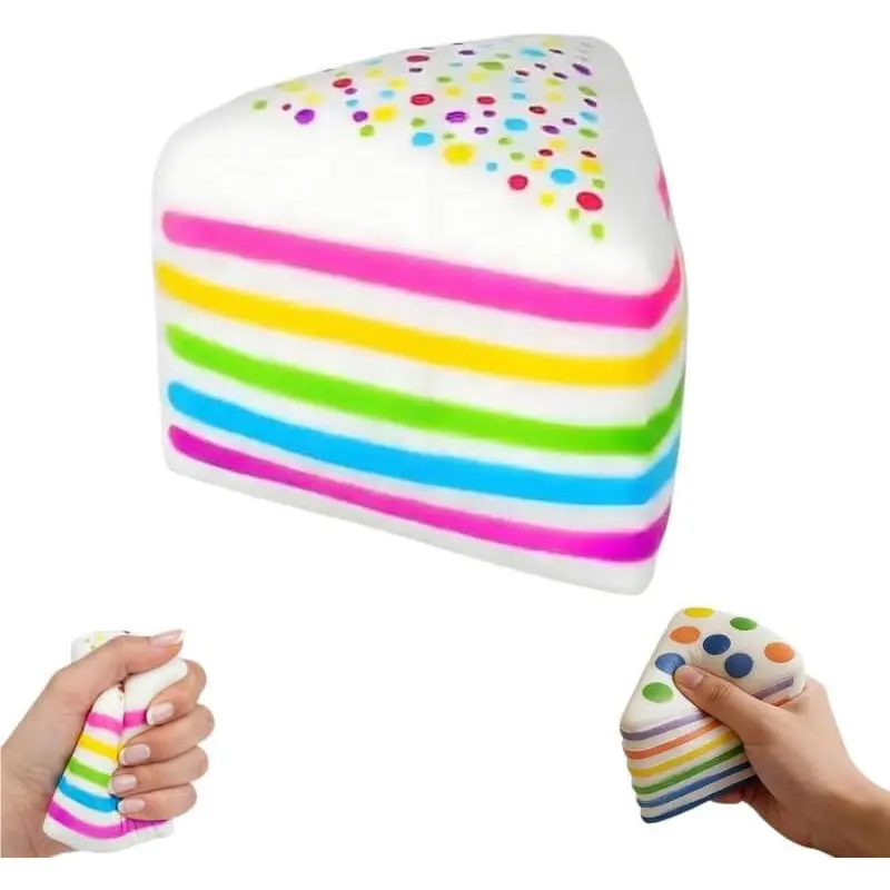 Rainbow Cake Squishy Toy - Slow-Rising Hand Strengthener, Stress Relief Fidget for All Ages (Sports & Outdoor Fitness Use)