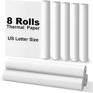8/16-roll Thermal Printer Paper (cylindrical), 8.26 X 11.69 Inches (US Letter Size), Quick-drying Thermal A4 Paper, Premium A4 Paper, Compatible with Most Portable A4 Printers