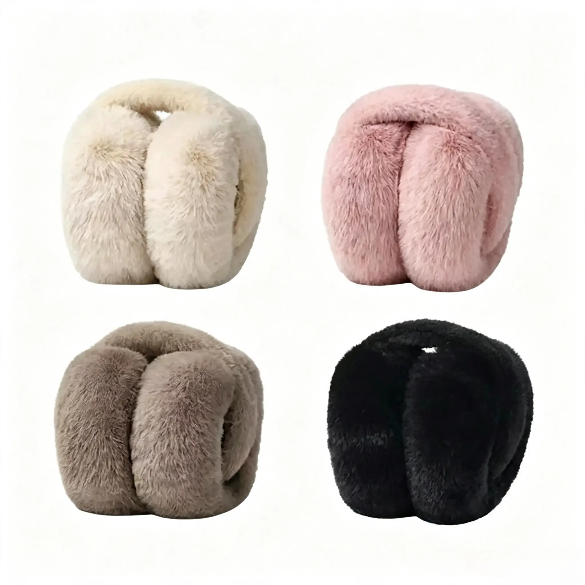 Winter Foldable Faux Fur Earmuffs, Thick Soft Plush Ear Warmers, Portable Windproof Ear Protectors, Warm Ear Covers For Daily Commuting, Cycling, Skiing And Other Outdoor Activities