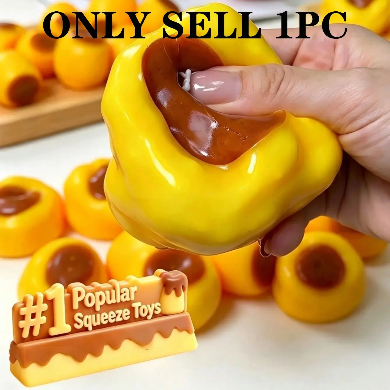 Pudding Building Block Squishy Ball Crispy Filling Squeeze Toy ASMR Stress Relief Decompression Desktop Novelty Gift