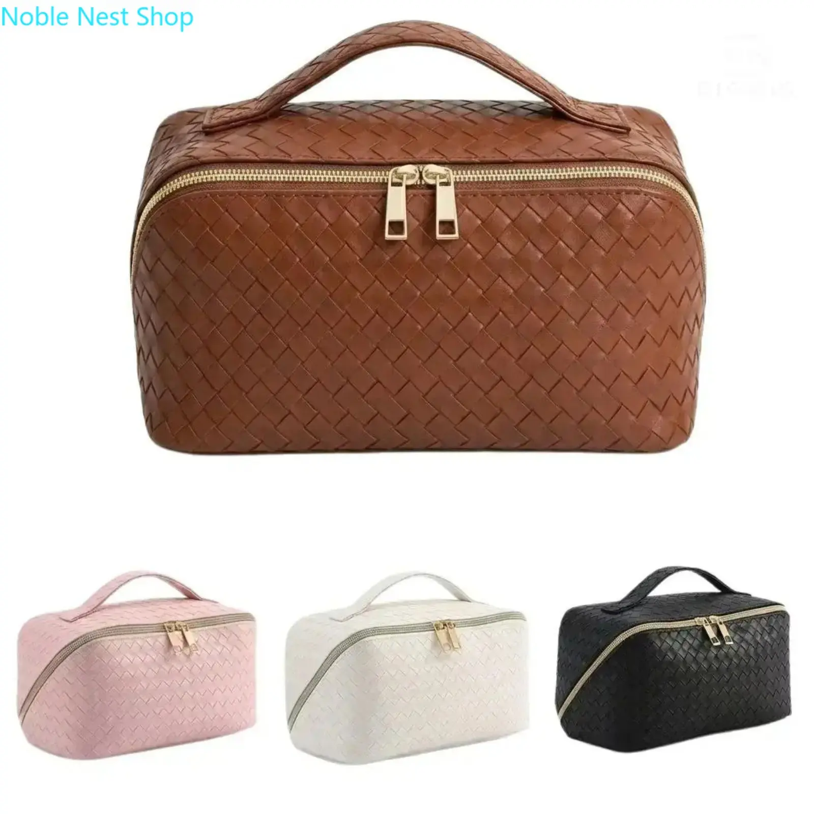 Women Aesthetic Soft Puffer Makeup Gym Bag, Large Capacity Portable Cosmetic Organizer Pouch, Multi-Use Skincare Toiletry Storage Case for Daily Workout & Summer Vacation