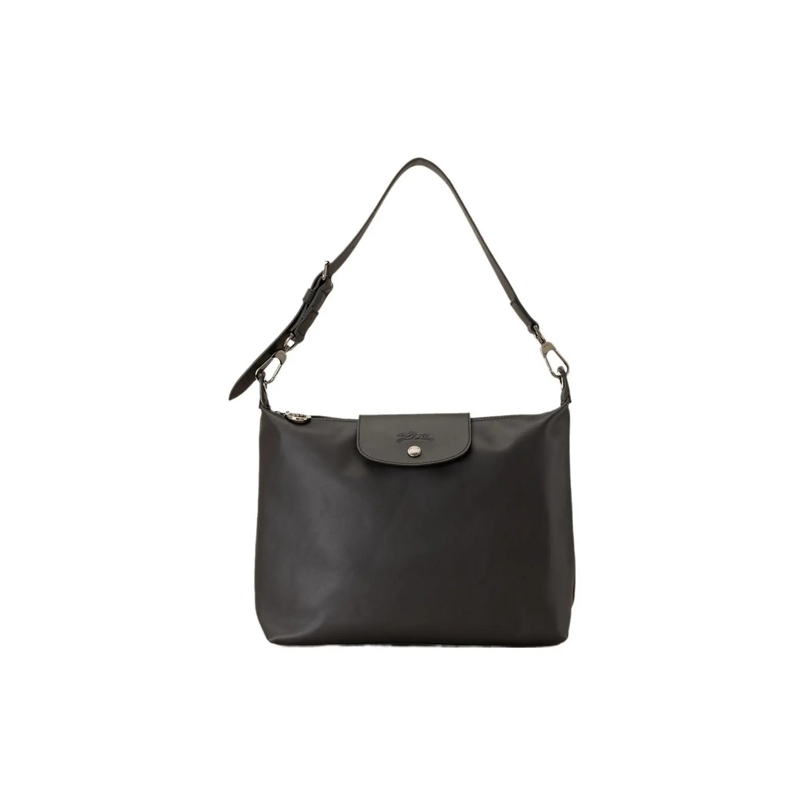 Longchamp Le Pliage Xtra 32 Crossbody Bag for Women, Genuine Calfskin, Snap-Zip Closure, Black