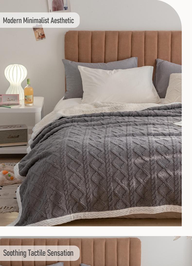 Ultra Cozy Double-sided Plush Blanket Heavy Duty Double Layer Thermal Throw Multifunctional Bedding Blanket for HomeOffice Camping Car Travel Multiple Colors and Sizes