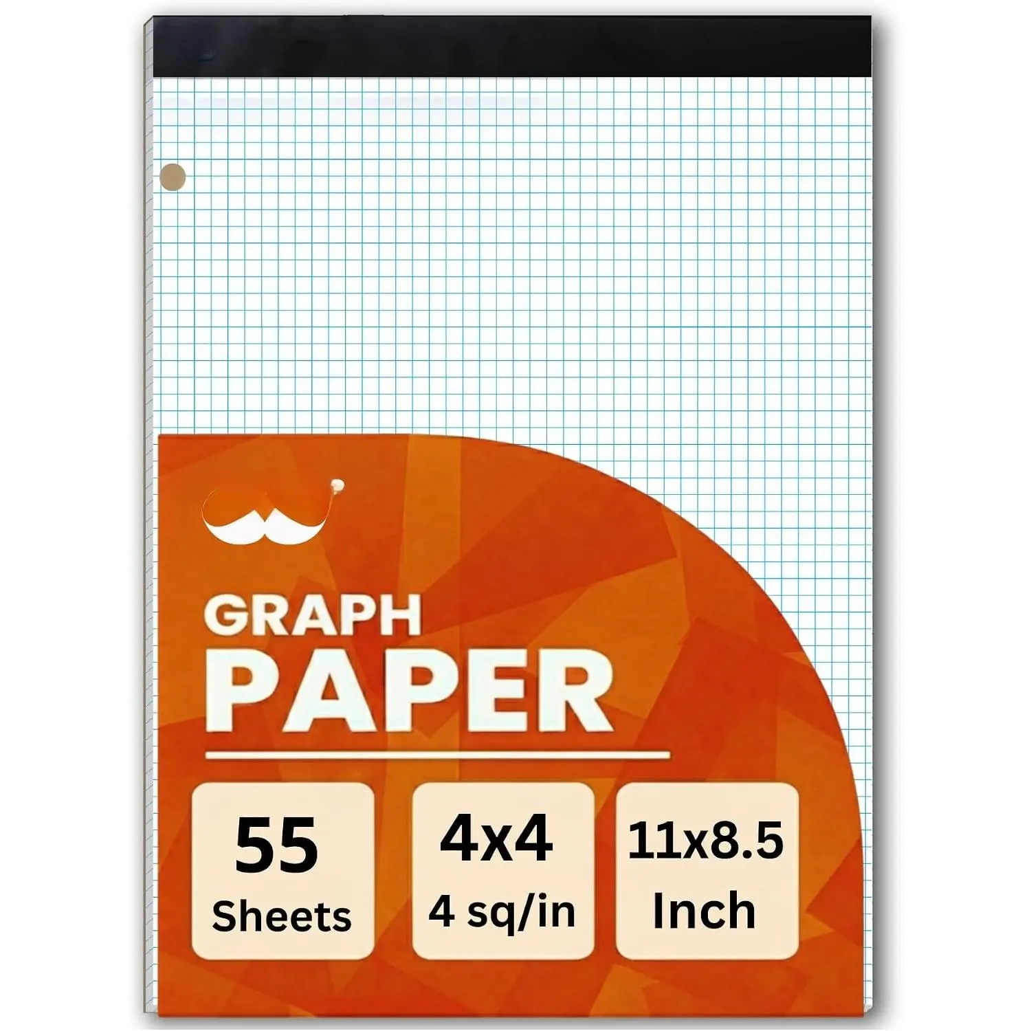 - Graph Paper Pad, 8.5x11 Inches, 4x4 (4 Squares per Inch) | 55 Sheets, 3-Hole Punched, Ideal for Math, Graphing and Sketching, Grid Paper for Students, Engineers, Artists