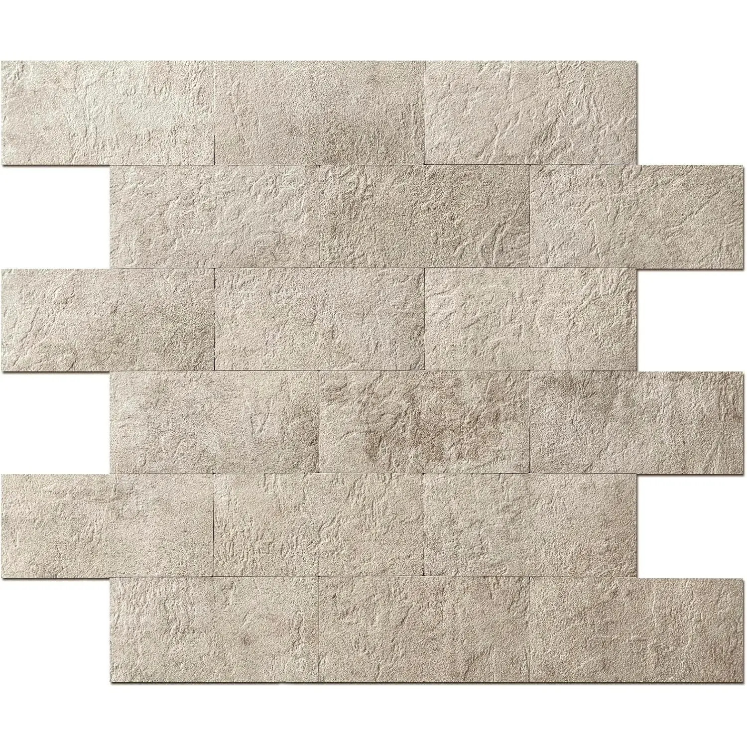 Peel and Stick Backsplash - 10-Pack Stone Beige Stick-On Wall Tiles for Home Decor