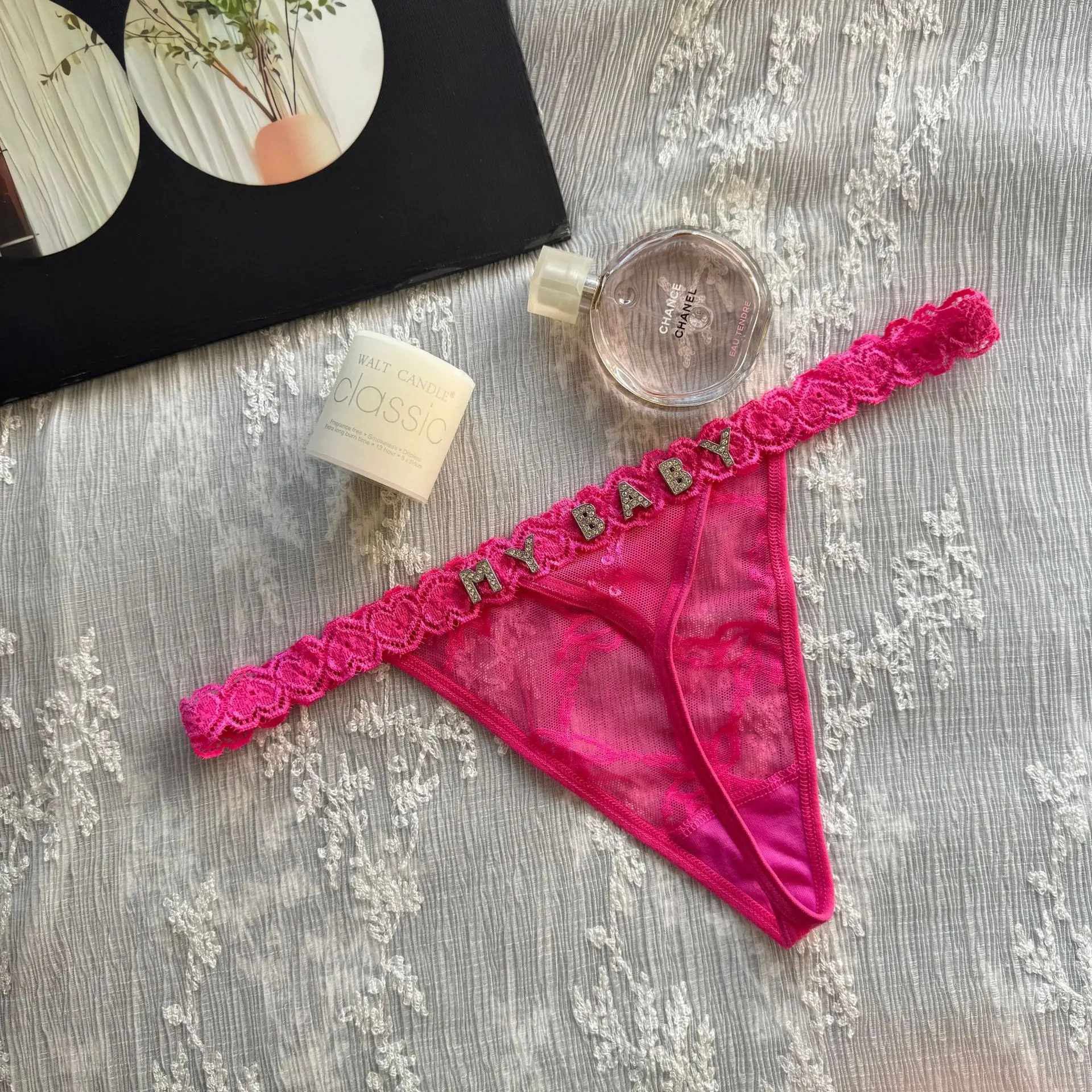 Custom Thong G-String with Boyfriend'S Or Husband'S Name, T-Back, Tanga, Crystal English Letters, Personalized Thong Name, Custom Thong Underwear Bikini Couple Gift Fashionable, Fun And Unique, Custom Gift, Personalized Women'S Gift, Lingerie