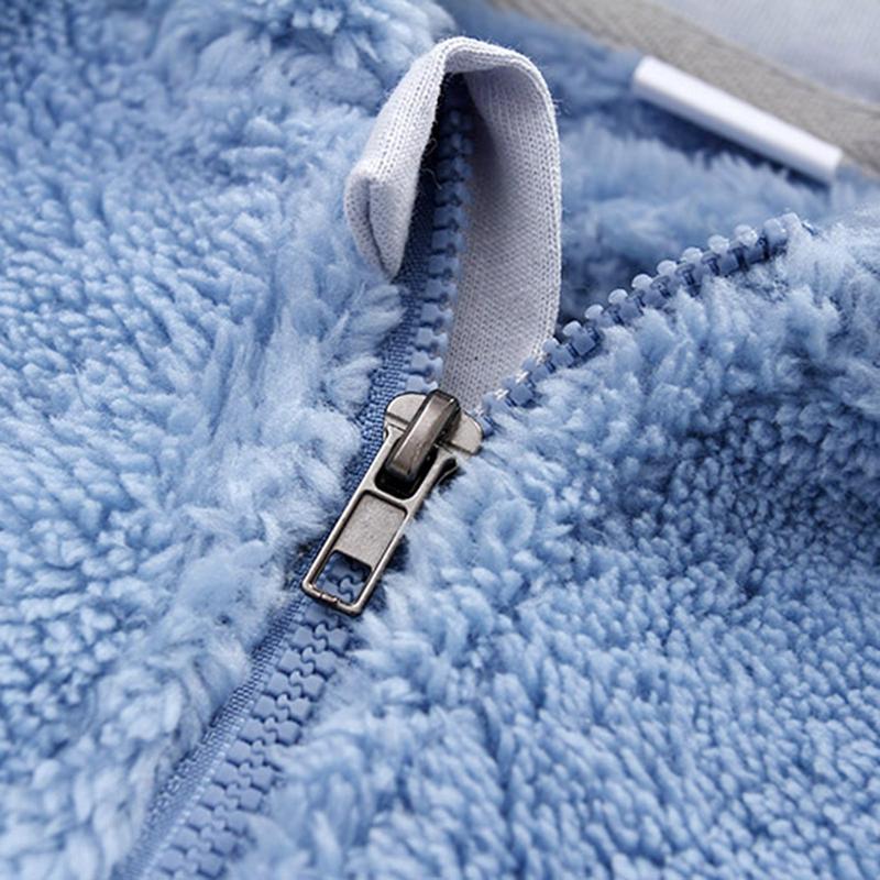 Newborn Baby Boys Girls Winter Jumpsuit Cute Bear Snowsuit Fleece Long Sleeve Footed Hooded Zipper Romper Winter Coat Outwear Warm Outfits