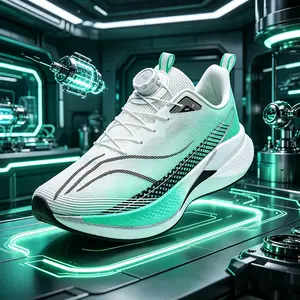 BDHJYDB Summer Rotating Buckle Summer Breathable Running Shoes, Professional Marathon Racing Training Shoes, Breathable Wear-Resistant Anti-Slip Sneakers, Ultra-Light Mesh Breathable Shock-Absorbing Rebound Body Test Athletic Shoes