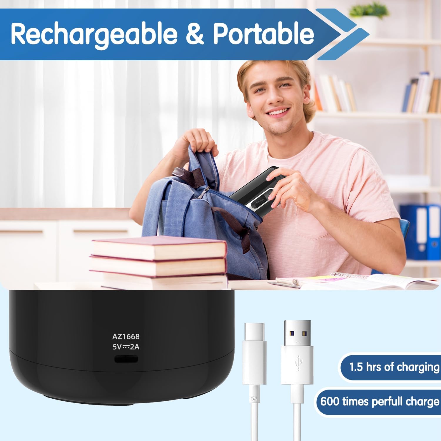 Electric Pencil Sharpener, Fully Automatic Pencil Sharpener, Auto in & Out, Rechargeable Hands-Free Pencil Sharpener for 6.9-12mm, Home, Classroom, Operated, Black Electric Pencil Sharpener, Fully Automatic Pencil Sharpener, Auto in & Out, Rechargeable Hands-Free Pencil Sharpener for 6.9-12mm, Home, Classroom, Operated, Black