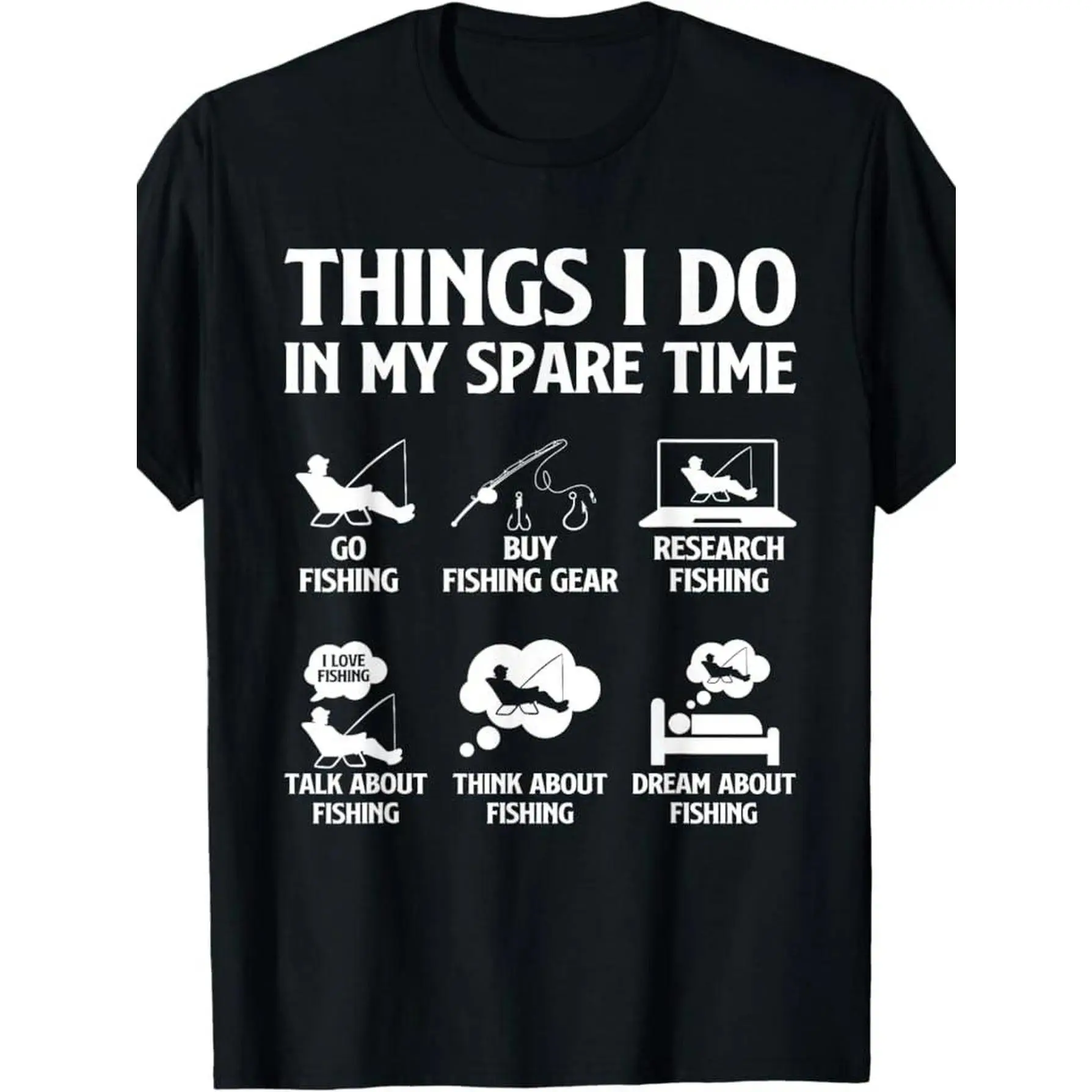 Men's Bass Fishing Graphic Tee - Menswear Top, Short Sleeve Round Neck Crewneck, Machine Washable Casual Shirt for Spare Time Fishing Enthusiasts