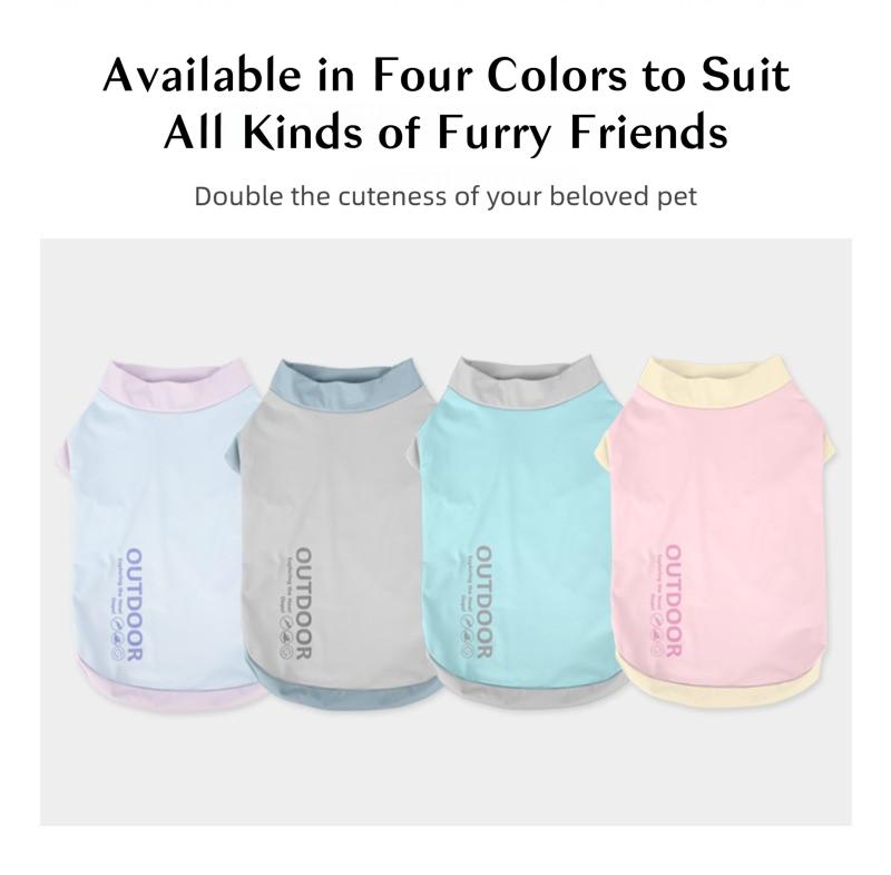 Cooling Summer Dog Shirt for Small Breeds – 2-Leg Design, Breathable Colorblock Tee for Bichon, Schnauzer, Puppies, Wholesale