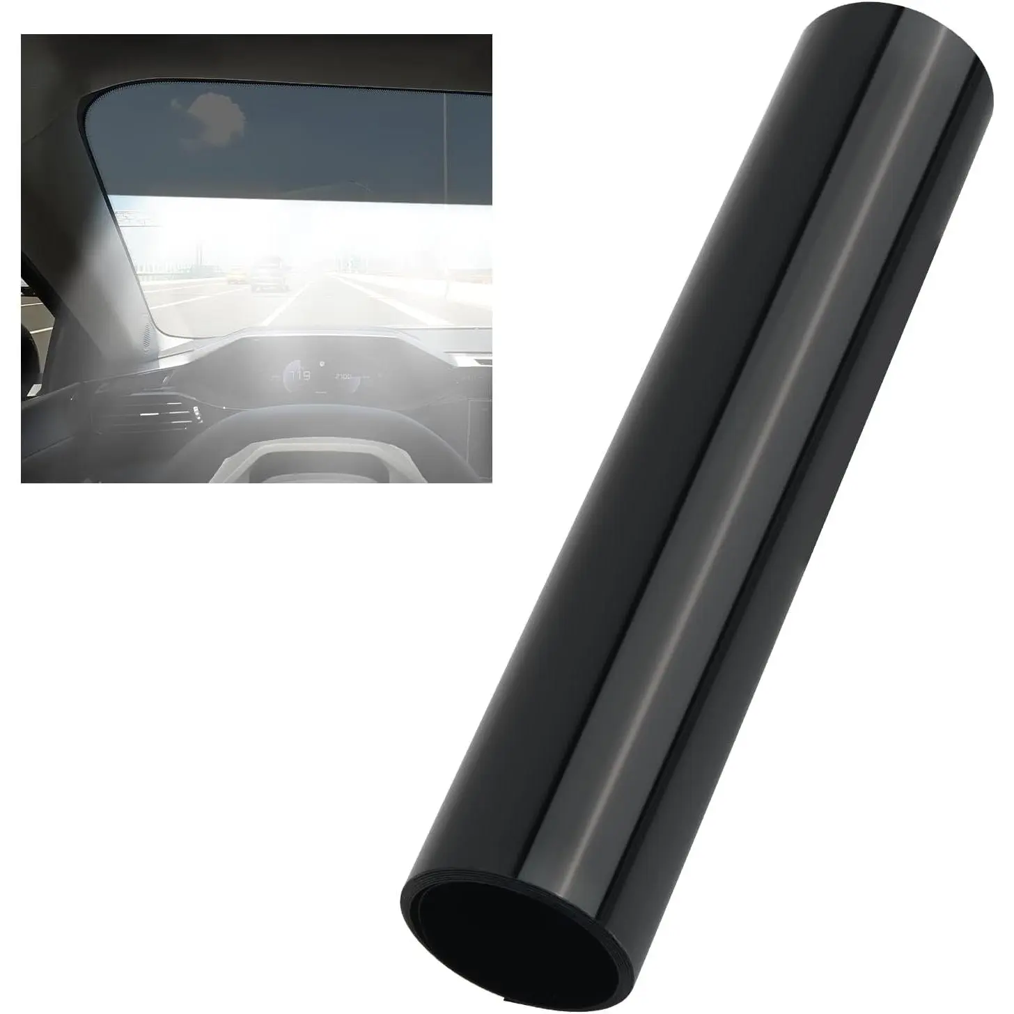 59.06x7.87 Windshield Tint Strip Practical Car Window Tint Film for Blocking Light & Reducing Glare 5% VLT Car Accessories Auto Window Tints for Front Windshield