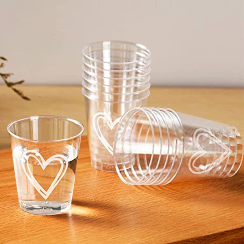 100 Pack Shot Glasses,1 oz Plastic Shot Cups Disposable,Clear Mini Shot Glasses,Small Plastic Cups for Birthdays,Tasting,Parties,Weddings (100)