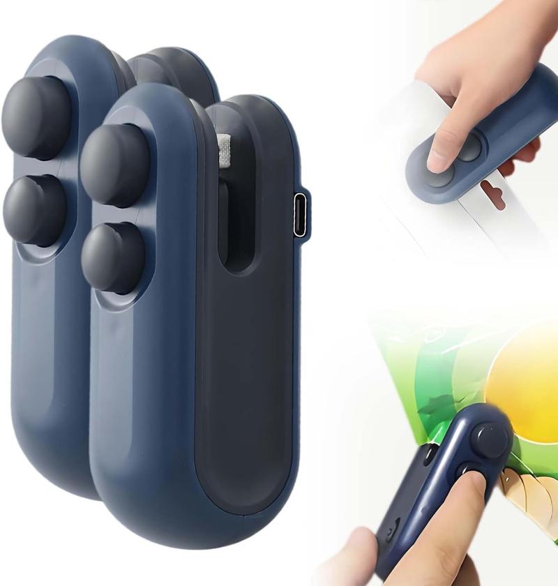 2PCS/3PCS 2 in 1 Mini Sealer and Cutter, Portable USB Rechargeable Snack Sealing Machine, Handheld Heat Seal Device for Food Preservation