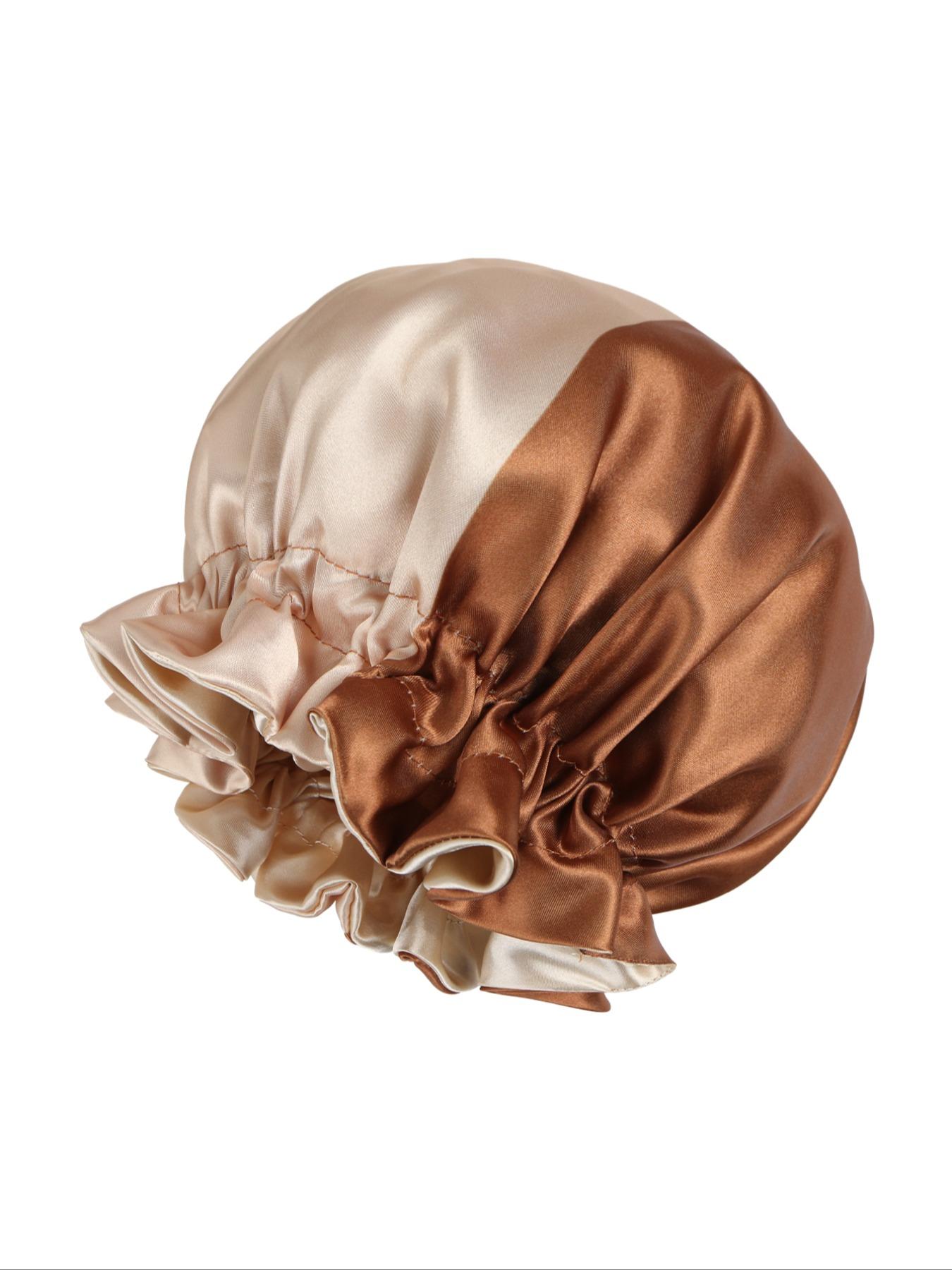 Summer Solid Color Double Layer Sleep Bonnet, Gifts for Her, Soft Comfortable Sleep Hat for Women, Breathable Satin Bonnet Blue for Sleeping, Hair Protection Cap for Women, Hair Wraps Haircare Heatless