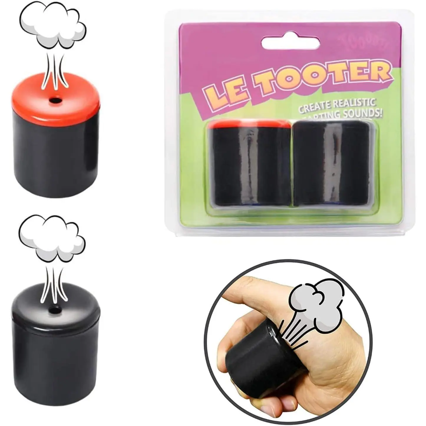 2pcs Fart Machine Pooter Squeeze Rubber Break Hand Noise Maker