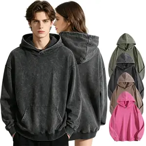 1/4 set oversized acid-washed hoodie, unisex heavyweight hoodie, suitable for fitness and workouts, retro wash, popular street style hoodie.