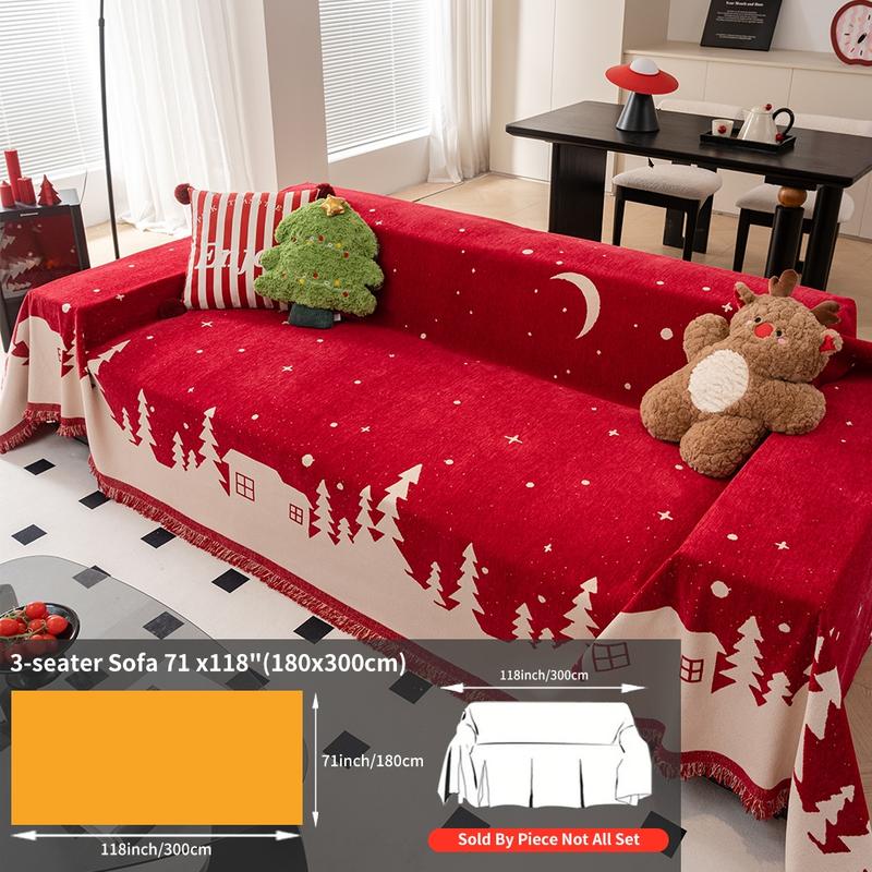 Christmas's Day Dust and Cat Scratch Proof Full Cover Sofa Towel, 1 Count Can Be Used As A Shawl Cover Blanket for Sofa, Bedroom, Picnic Mat, Multi-functional Cover Towel Can Be Used in All Seasons, Sofa Couch Covers
