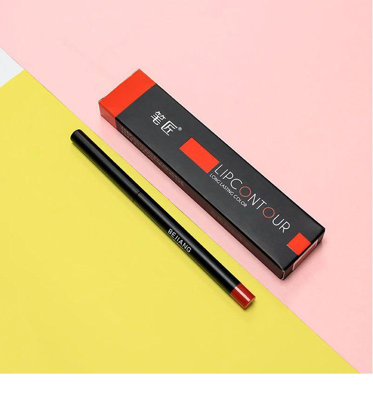 Overline Your Lips Like a Pro Flame-Shaped Automatic Lip Liner, Matte Red Bean Shade, Retractable, No Sharpening, Blurs & Fills, Kiss-Proof | #LipLiner