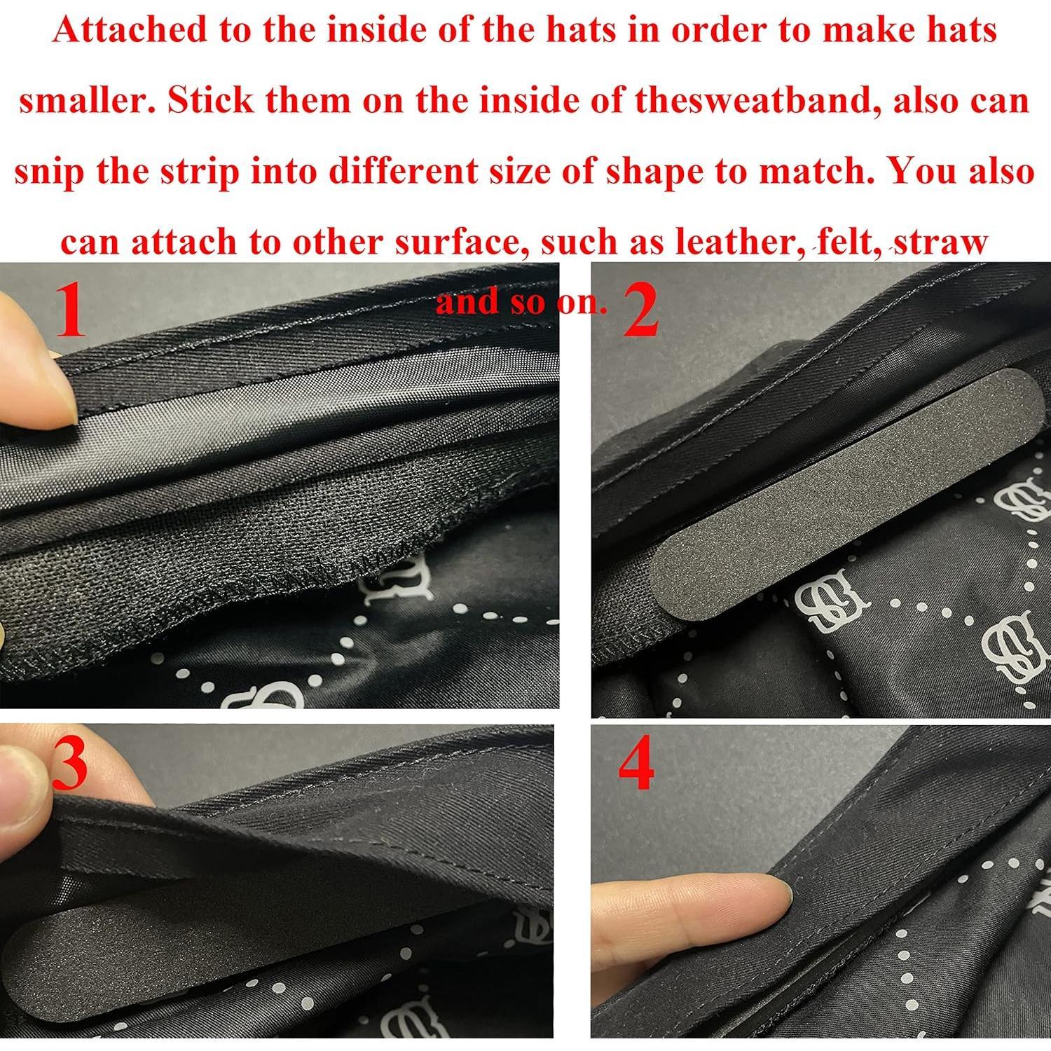 30 count Hat Size Tape Hat Size Reducer Inserts Liner  Reducing Sizing Tape Sizer Self Adhesive for Hats Caps Make Smaller Sweatband Black White