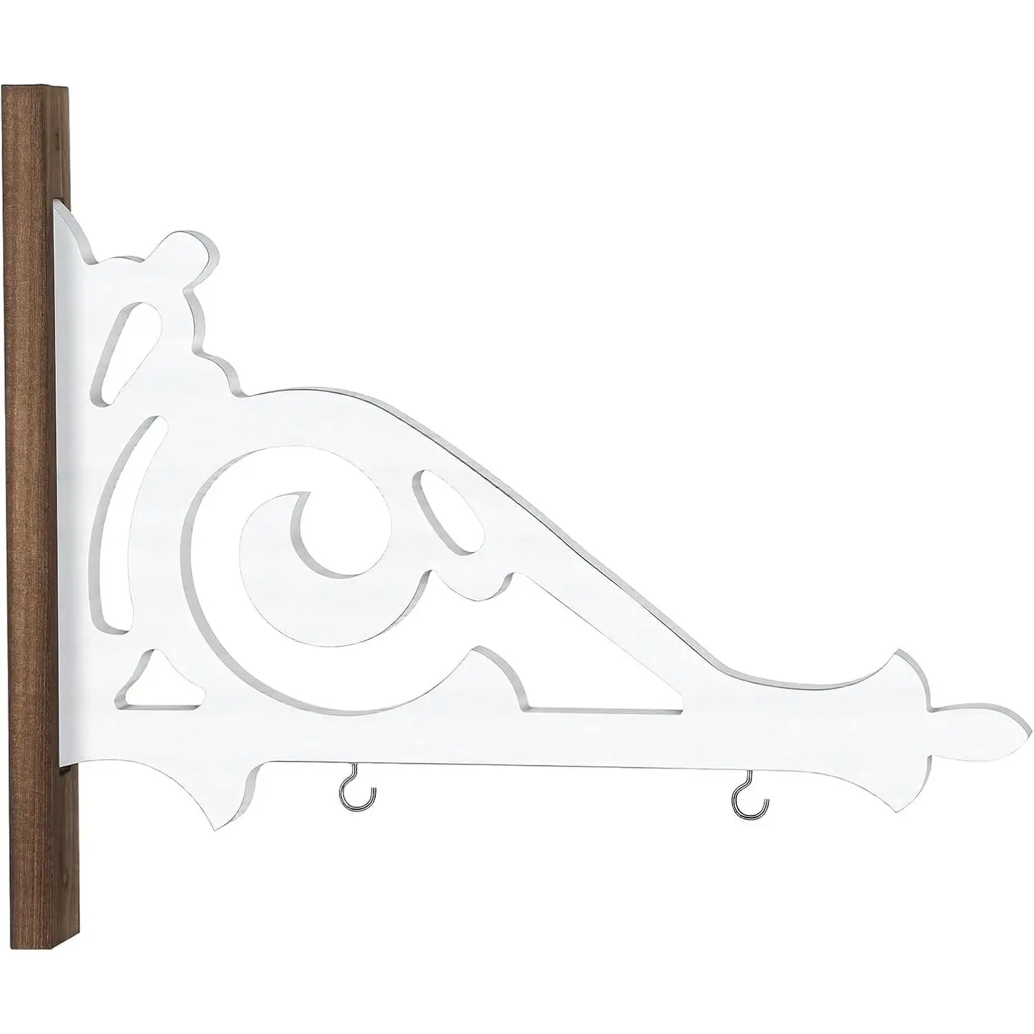Yousoontic Modern Arrow Shape Wall Mount Sign Bracket, 17x15 in Hanging Holder (2 in Deep) with White Wood Mounting Plaques for Festive Display, Home Wall Decor Organizer Hook