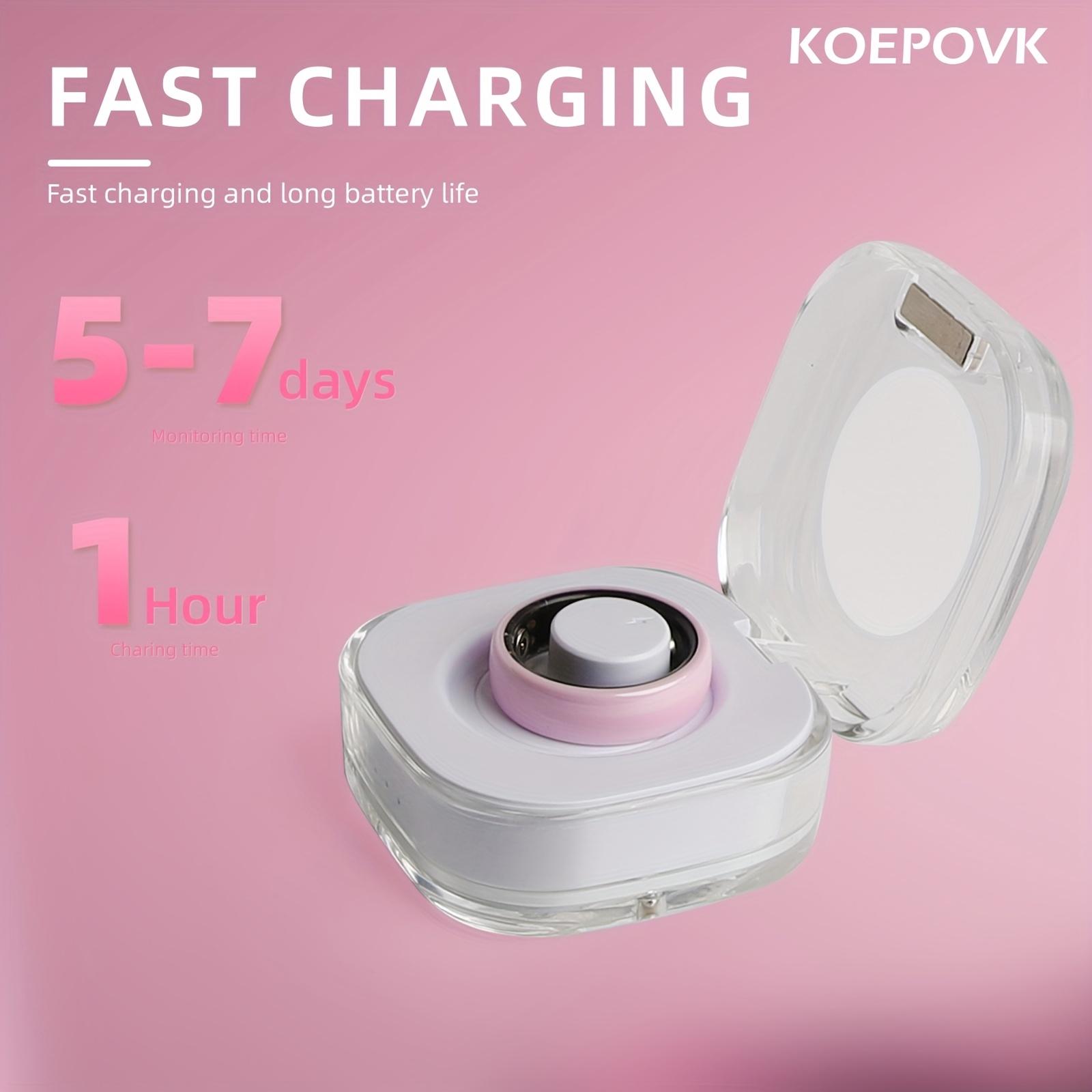 Smart Ring for Men And Women, Crystal Charging Box - Fitness And Sleep Tracker, Step Distance Calorie Monitoring, Multiple Sports Modes, Magnetic Charging, Waterproof, Holiday Gift