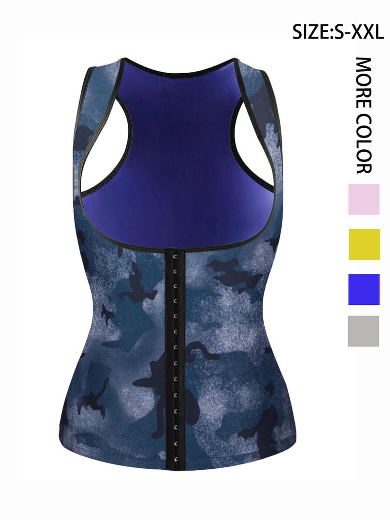 Women's Solid Sleeveless Sports Sauna Top, High Stretch Workout Tank Top for Tummy Control, Women's Sports Clothing for Indoor Outdoor Wear, Gym Top