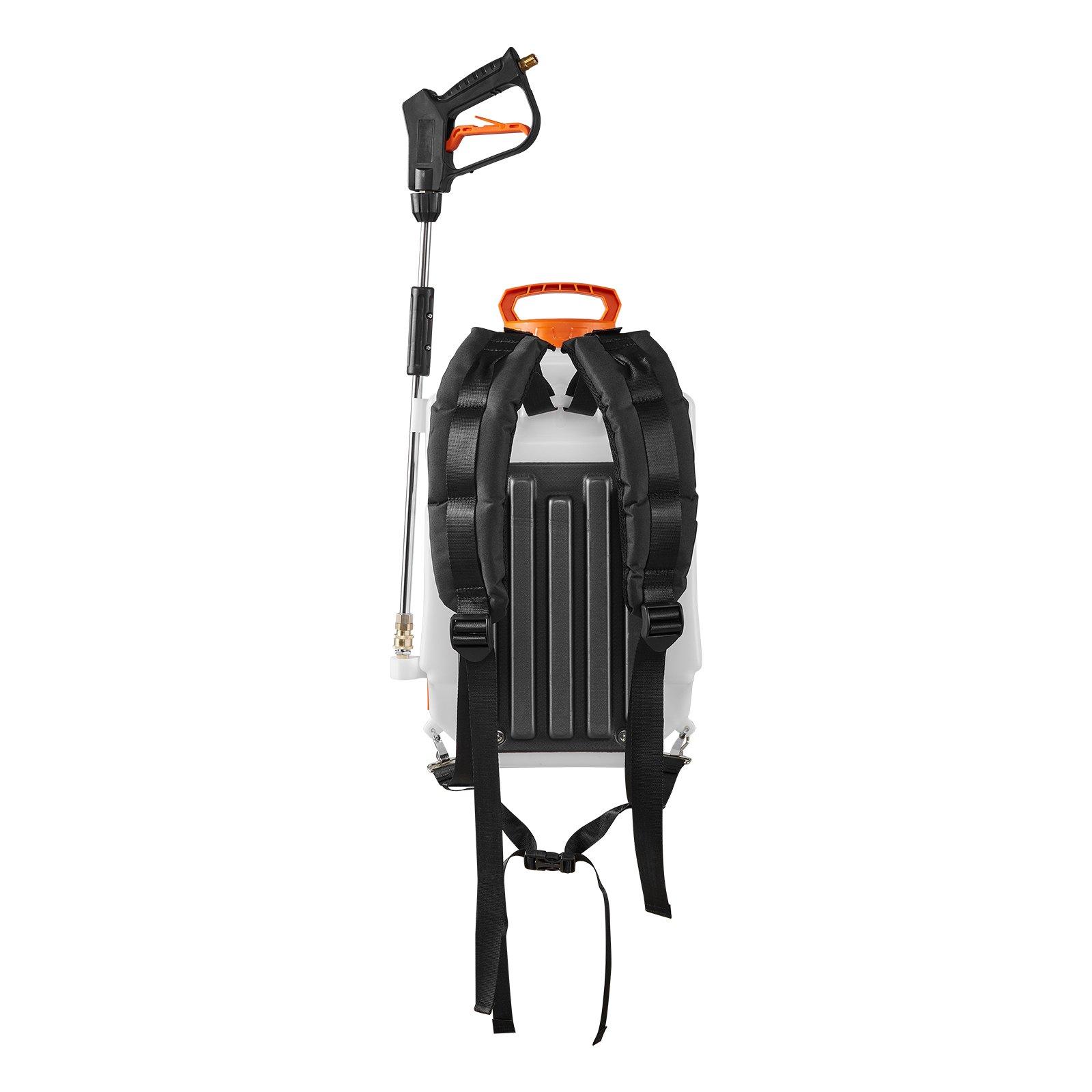 VEVOR Battery Powered Backpack Sprayer, 4 Gallons Electric Backpack Sprayer, 2 Wands & 8 Nozzles, Adjustable 0-90 PSI, 4H Runtime, Portable Yard Garden Lawn Sprayers for Weeding Spraying Cleaning VEVOR Battery Powered Backpack Sprayer, 4 Gallons Electric Backpack Sprayer, 2 Wands & 8 Nozzles, Adjustable 0-90 PSI, 4H Runtime, Portable Yard Garden Lawn Sprayers for Weeding Spraying Cleaning