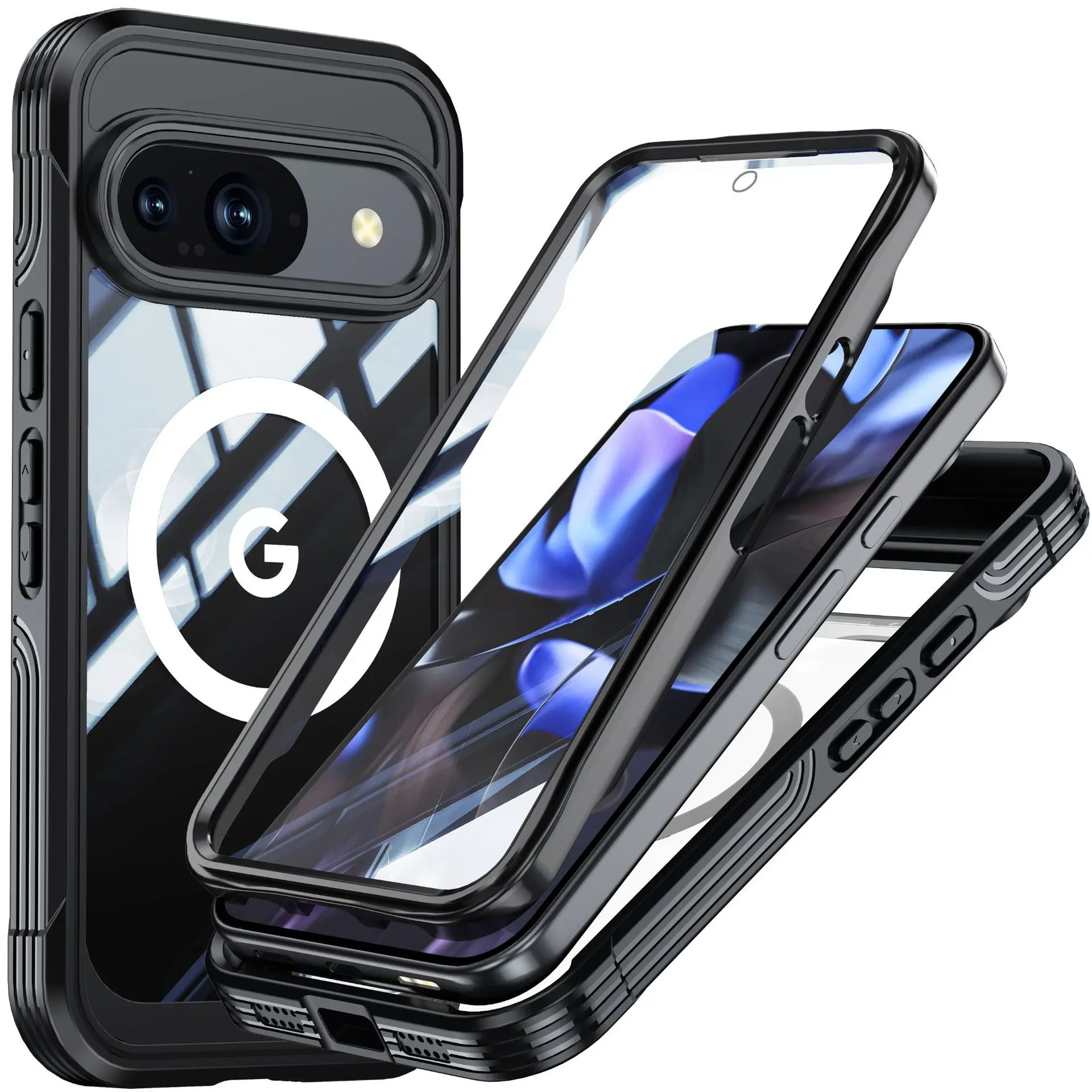 Compatible with Pixel 10 Pro XL/10 Pro/10 Crystal Clear Full Wrap Shockproof Phone Case HNZ0259