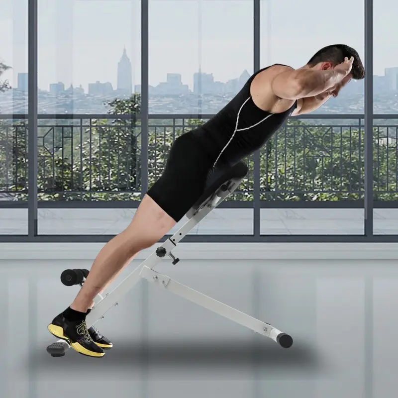 White Roman Chair Hyperextension Bench Back Extension Machine Home Gym Glute Ham Developer Core Trainer Full Body Workout Equipment for Abs Back Legs