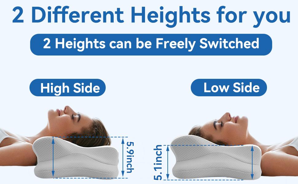 Cervical Neck Pillow for Pain Relief - Ergonomic Cooling, for Side & Back Sleepers,Grey
