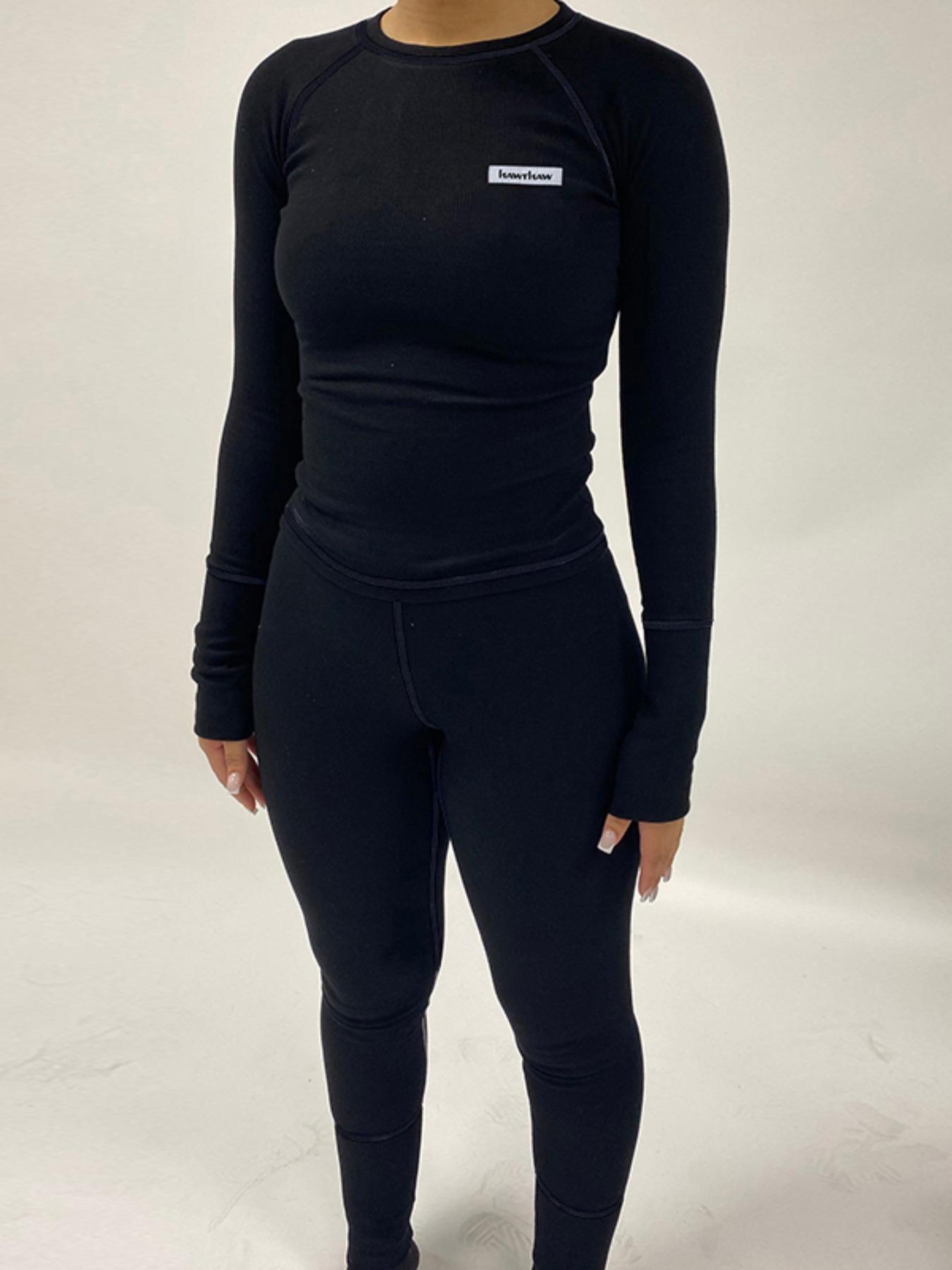 Women's Letter Patched Raglan Sleeve Tee & Skinny Pants Set, Casual Long Sleeve Round Neck T-shirt & Trousers Two-piece Set for Fall & Winter