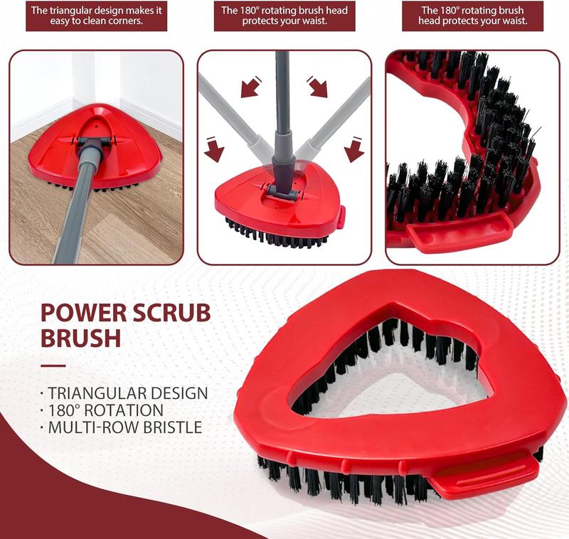 Spin Mop Scrub Brush  for O Cedar EasyWring 1-Tank System, Triangle Stiff Bristle Oceda  Mop  for Bathroom, Kitchen, Bathtub, Tile and Floors