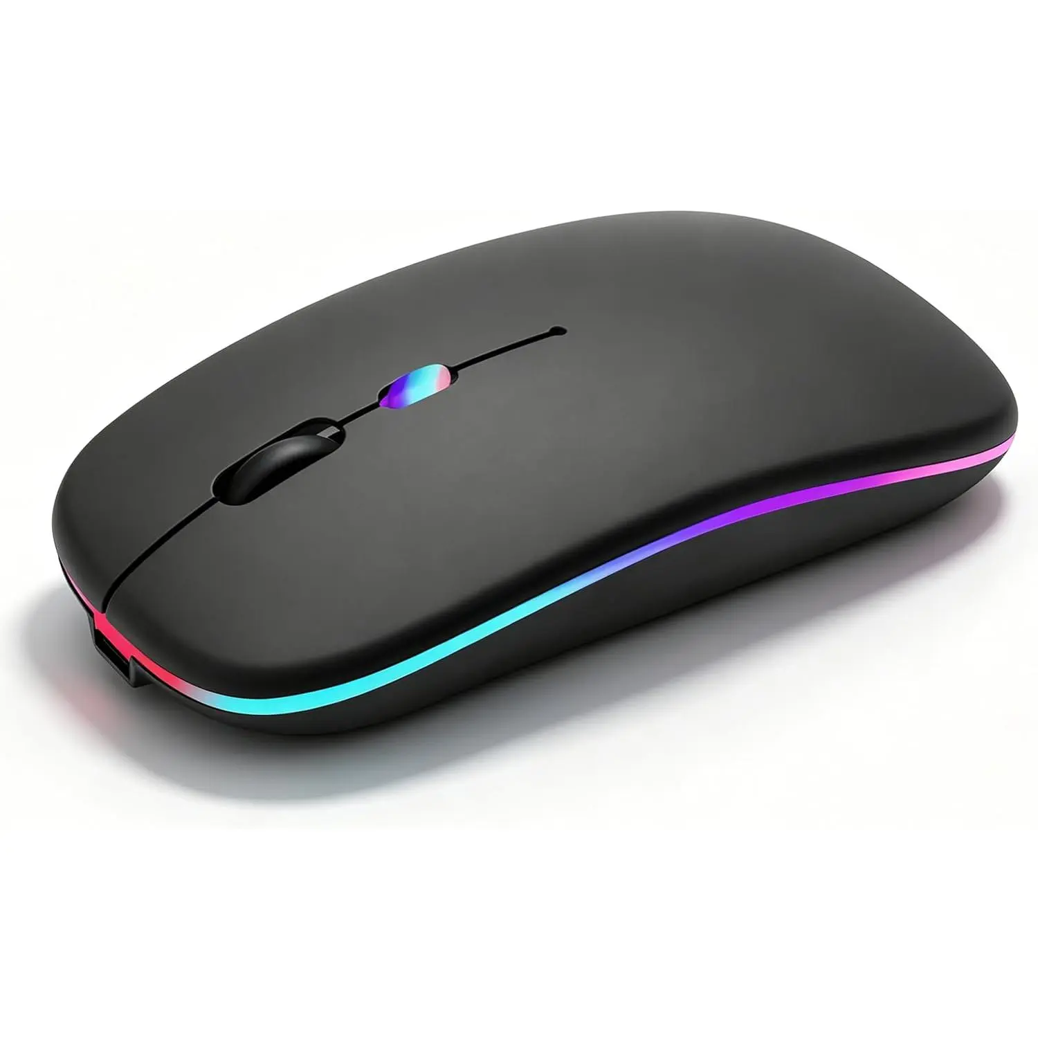 , Rechargeable,  Mode  5.2 & 2.4G USB, LED Lights, Slim, Silent, Portable   for Laptop, PC, MacBook, iPad, Tablet (Matte Black)