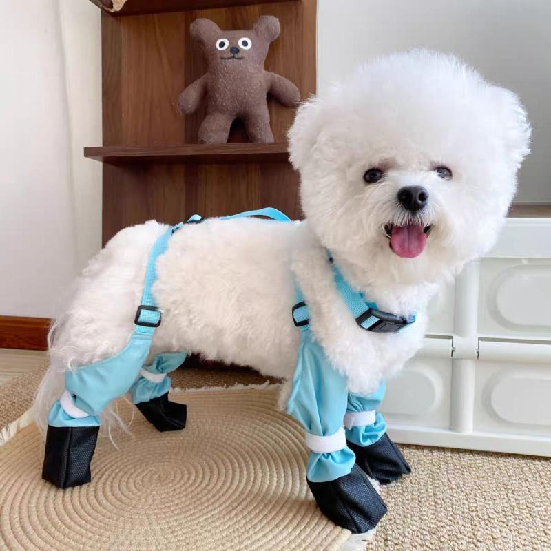 2025 NEW Dog Harness Boots - Large Dog Rain Boots with Leg Straps, Waterproof Winter Snow Pants & Non-Slip Reflective Paw Protectors for Walking and Hiking