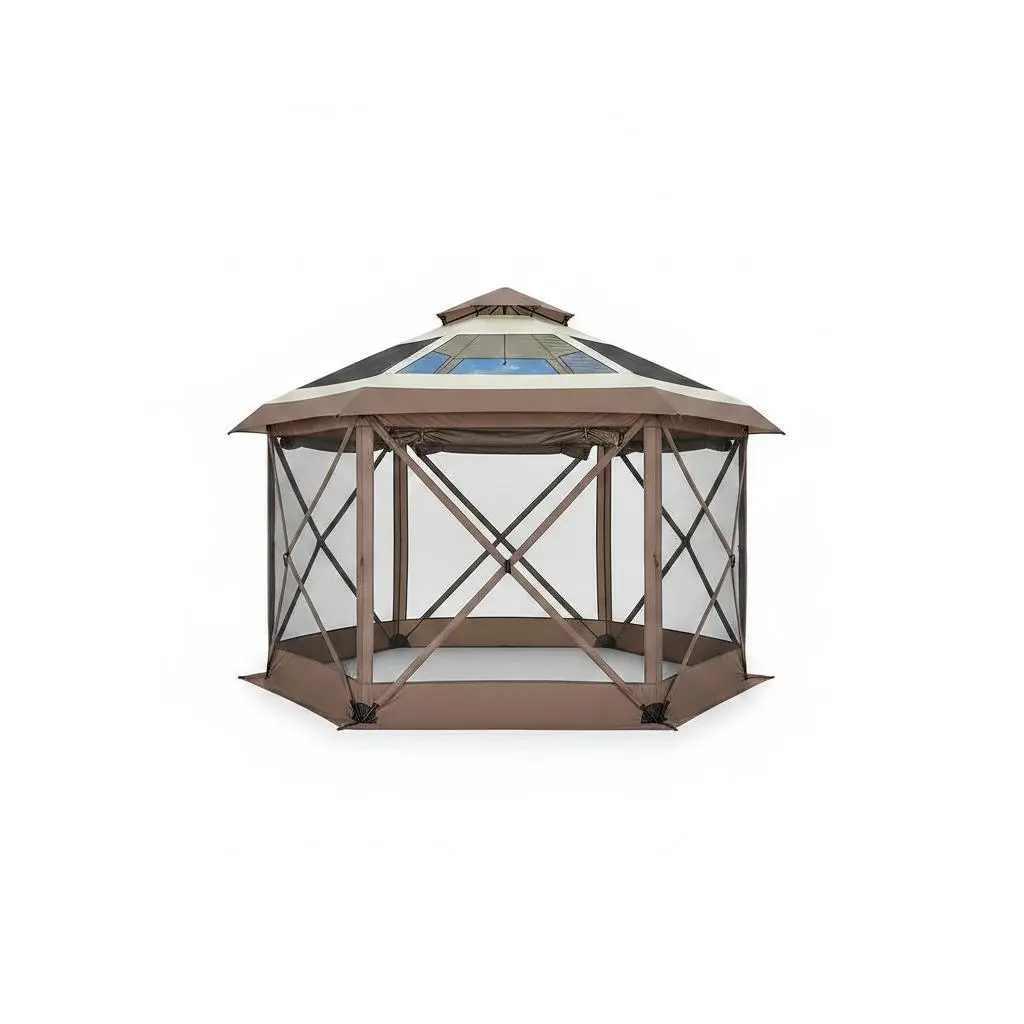 Garvee 13x13FT 6-Sided Collapsible Gazebo Tent – Quick Canopy, Removable Wind Panels, Bite-Proof Mesh, Carry Bag, Sun Shelter for 8-10 – Available in Beige/Khaki or Green/Light Grey, Outdoor Yard Accessories