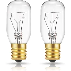 Appliance Bulb, 40W T8 E17 Microwave Light Under Hood, Stove Light, Refrigerator, Lava Lamp, Oven Bulb - 2 Pack