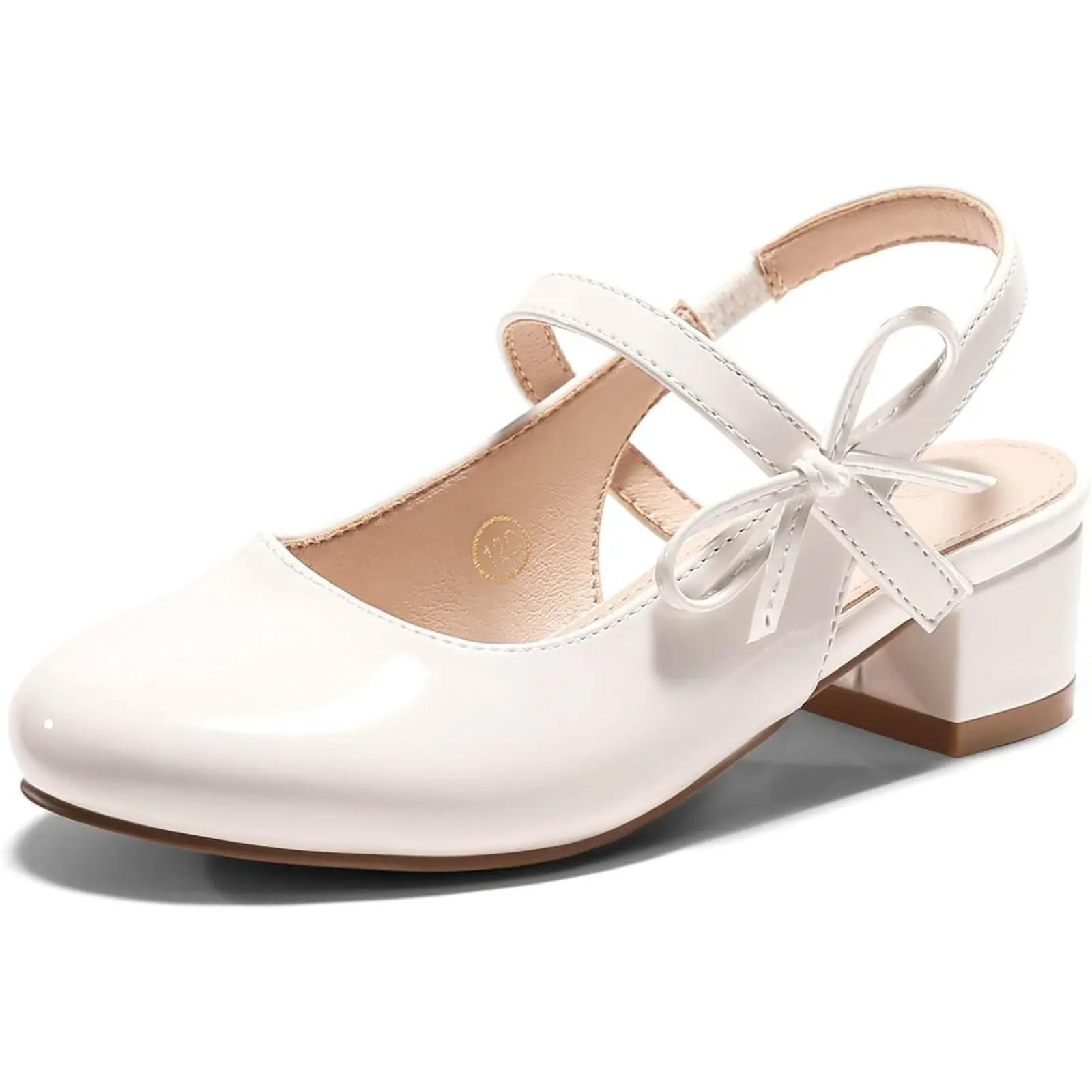 Coutgo Girls Dress Shoes Flower Girl Mary Jane Low Heels Wedding Party Bow Pumps for Toddler Little Big Kid tiktokshopbacktoschool