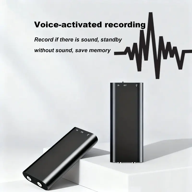 Professional Voice-Activated Digital Recorder, 8GB HD Noise-Canceling Mp3 Player, Ultra-Thin Portable Recording Pen for Business Meetings