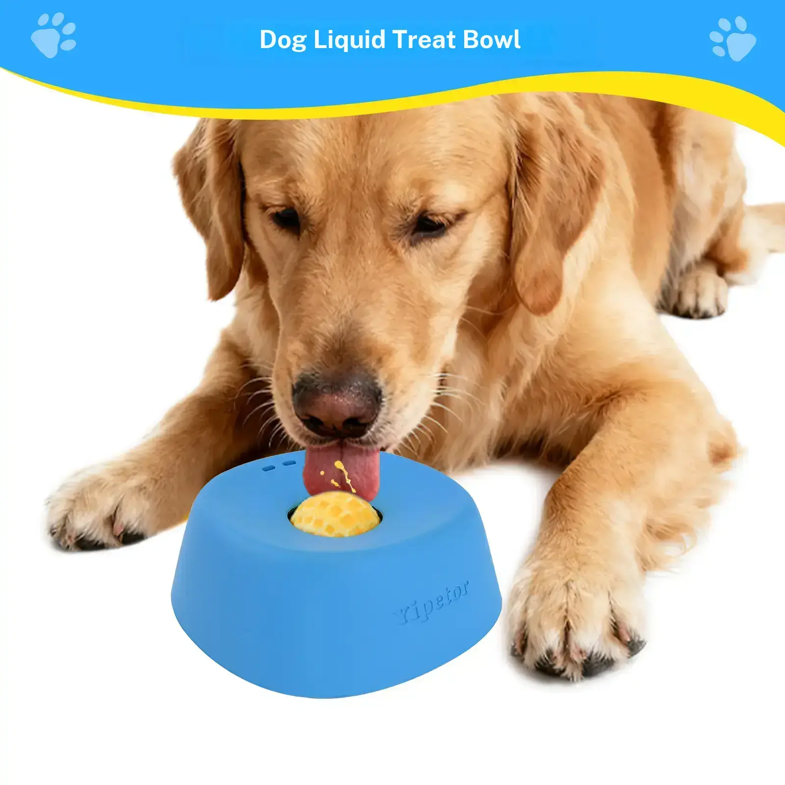 Yipetor Slow Feeder Dog Bowls for Liquid Treat, Free gift, Buy 2 Get 1 [Built in Rolling Ball] No Spill Bone Broth Dog Licking Bowl, Multi Purpose Puppy Yogurt Feeder Bowl for All Breeds Dietary Supplement/Post op Nutrition Feeding