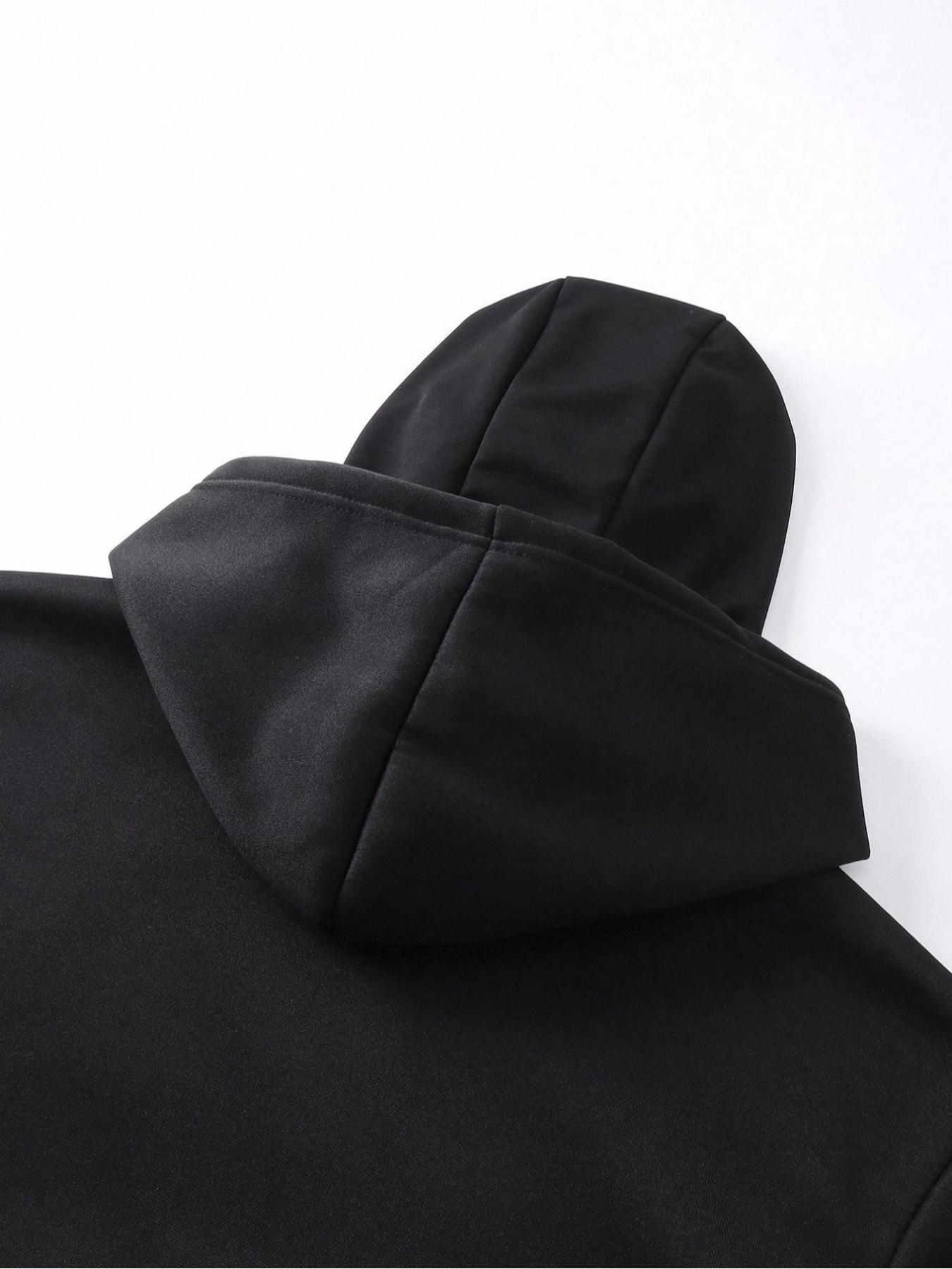 Men's Ninja Hooded Sweatshirt Y2K Style, Loose Fit Streetwear Mask Pullover, Windproof Double Layer Hoodie Jacket for Winter