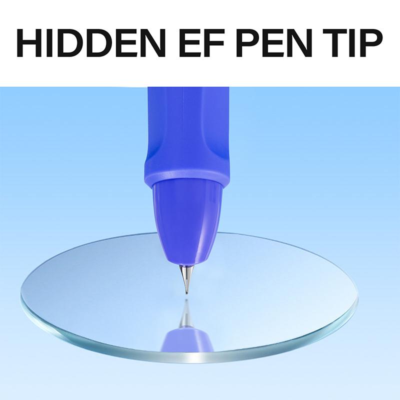 Set 2 simple posture fountain pens with starry sky pattern, blue theme, comes with 4 ink cartridges, replaceable ink cartridges, minimalist style, smooth continuous ink flow, quick drying, DIY study office writing, large capacity fountain pen set