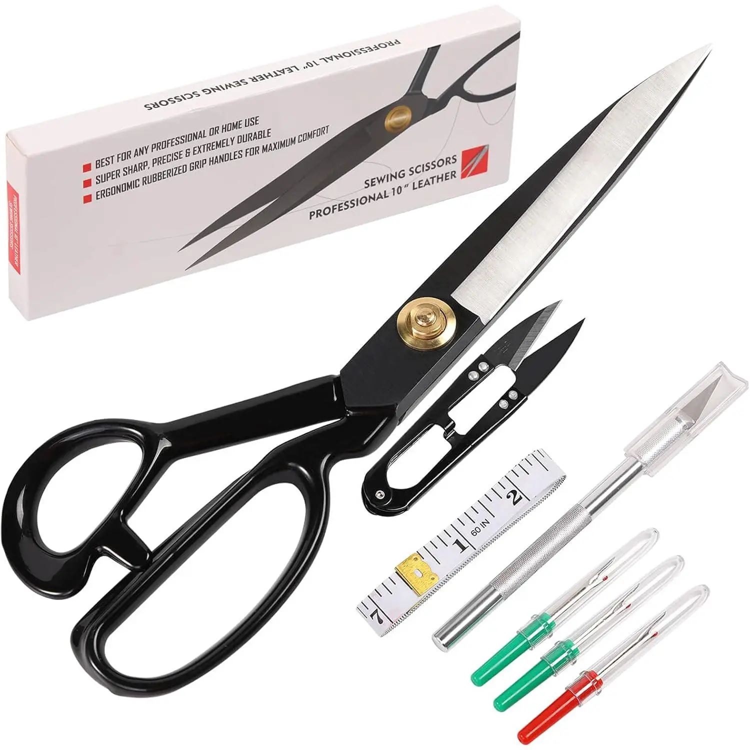 Tailor Scissors 10 inch - Duty Sewing Scissors for Cutting Industrial Shears Home Office Artists Students Tailors Dressmakers
