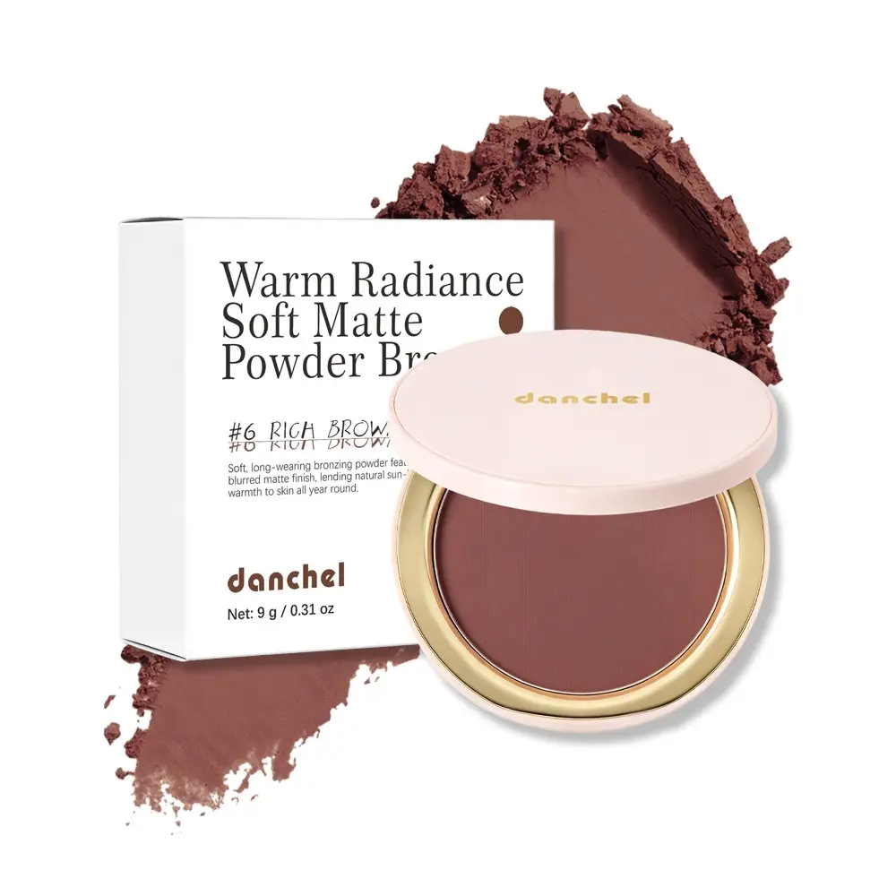danchel Warm Radiance Soft Matte Powder Bronzer, Smooth Application for Effortless Blending, Buildable Pigment Payoff, Long-Wearing, Skin-Hugging & Non-Patchy Finish, Velvety Creamy Powder, Available in Multiple Shades, Face Bronzers