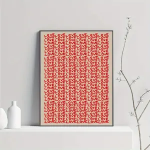 Red Love Letters Psychedelic Art Canvas Printing Extremely Cheap Wall Art Posters for Modern Living Room Bedrooms and Home Decor